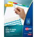 Avery Dividers, Index, 5Tab, Bright 25PK AVE11423